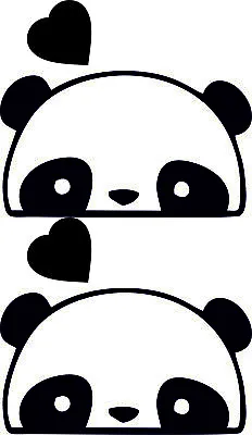 2 Panda With Heart-Funny-Stickers-Decals-Car-Wall-Mirror-Window-112x94mm • £1.79