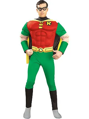 £46.63 • Buy Mens Robin Costume Deluxe Muscle Chest Superhero DC Batman Adult Fancy Dress