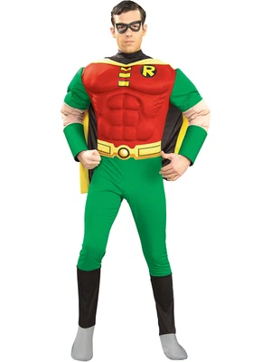 £46.63 • Buy Mens Robin Costume Deluxe Muscle Chest Superhero DC Batman Adult Fancy Dress