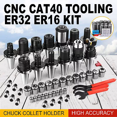 CAT 40 Tool Holder Kit For Haas Fadal CNC Mill ER32/16 Chuck Collet Set NEW • $242.90