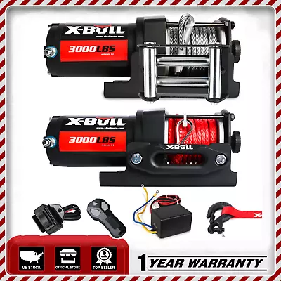 X-BULL 3000lb Electric Winch Synthetic Rope Or Steel Trailer Towing ATV UTV 4WD • $99.90