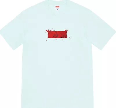 Supreme Ralph Steadman Blood Box Logo Tee Pale Blue • £49