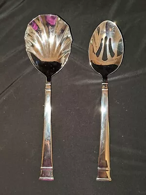 Heritage Mint Bentley Stainless Steel Glossy Casserole And Slotted Spoons Set 2 • $22.99