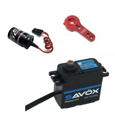 Combo Savox SW-1210SG-BE Waterproof Servo + Glitch Buster RED Aluminun Horn • $92.99