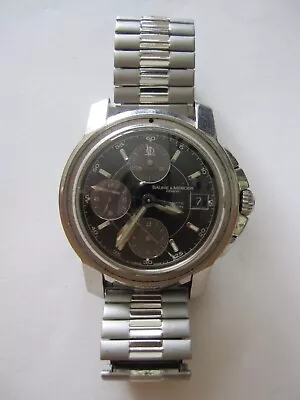 Vintage Baume & Mercier Automatic Chronograph Mens Watch Swiss Runs 48mm • $499.99