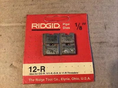 $13.99 • Buy Ridgid 1/8” Pipe Threading Dies 12-r 00-r 111-r O-r 11-r 30-a 31-a Threaders