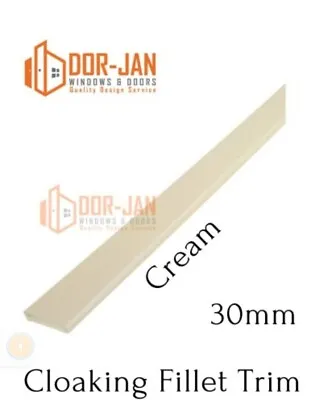 30mm CREAM UPVC Plastic Trim Cloaking Fillet Window Bead - 1m - 5m COILED • £10.98