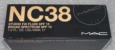 MAC Studio Fix Fluid Foundation SPF15 30ml NC38 NEW New In Box • $24.16