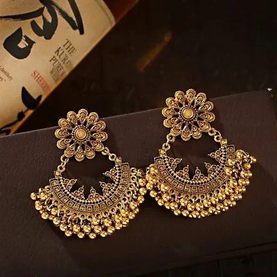 Vintage Ethnic Gold Peacock Handmade Indian Jhumka Earrings Jewelry For Women • $5.48