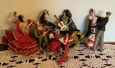 Vintage Lot Of 6 Marin And Roldan  Chiclana Spanish Flamenco Dancer Dolls • $50