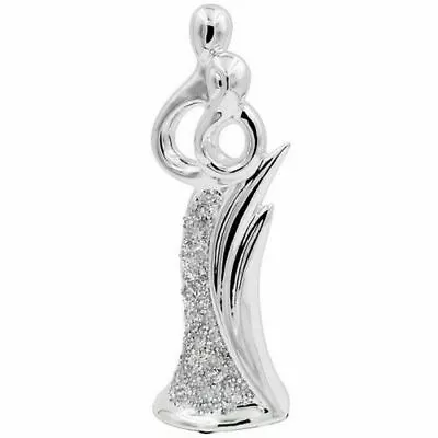 23cm Silver Embrace Romance Couple Diamante Sculpture Figurine New & Boxed • £12.99