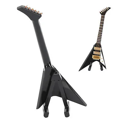 Electric Guitar Model Black Mini Musical Instruments Collection Decor 14cm YEK • $15.01