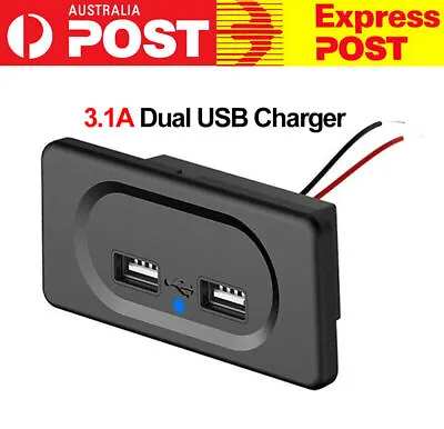 Dual USB Port Car Fast Charger Socket Power 15-38W PD+QC3.0 Waterproof 12/24V RV • $11.69