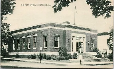 Millersburg Pennsylvania~Post Office~Man Exits~1940s B&W Postcard • $5.50