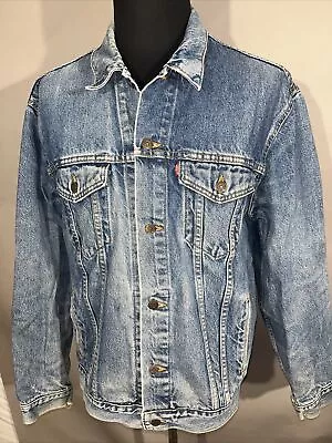 Vintage Levi’s 71506 0216 Denim Trucker Jacket Men’s Size 48 Big Harley Patch • $20