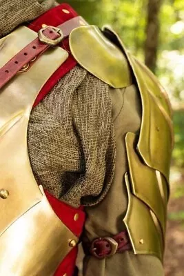 Steel Antique Brass Shoulder Armor Shoulder Pair Of Pauldrons For Adult Costume • $89.10