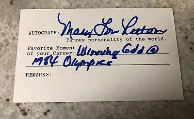 Mary Lou Retton ~ Autographed / Signed 3x5 Index Card Olympic Gold Medalist • $75