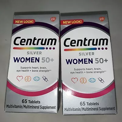 Lot 2 Centrum Silver Multi-Vitamin/Mineral Supplement Women 50 + 65ct Ea • $13.85