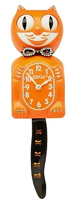 Limited Edition Orange Kit-Cat Klock Swarovski Bow Crystals Jeweled Clock • $154.95