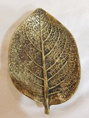 $29.89 • Buy Vintage Virginia Metalcrafters 1948 Metal Gloxinia Leaf Tray Decorative Brass