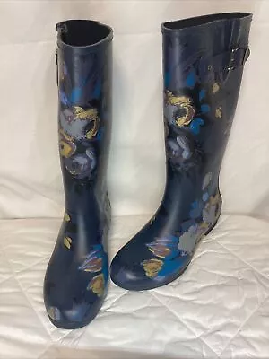 Chooka Tall Memory Foam Blue Rain Boot Nina Women’s Size 10 • $32.44