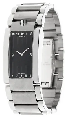 MOVADO Elliptica Stainless Steel Black Arabic Dial Men's Watch 0604767 • $1695