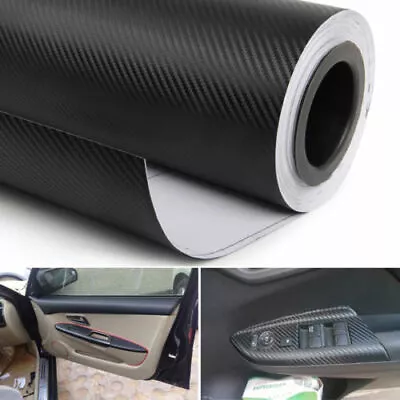$7.99 • Buy 4D Premium Glossy Carbon Fiber Vinyl Wrap Film Sticker   BUBBLE FREE   12 X50 