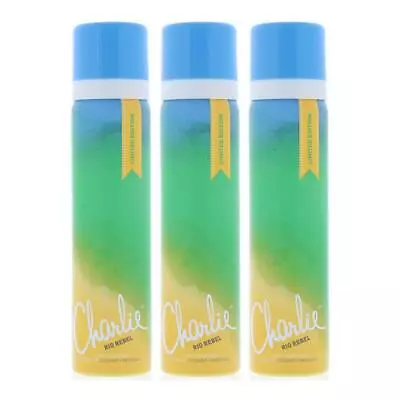 Revlon Charlie Rio Rebel Body Fragrance 75ml NEW. Women's X 3 • £13