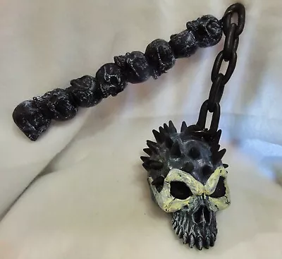 Vintage Skull Flail Mace & Chain Skeleton Medieval Costume Plastic Rubies 1995 • $29.95