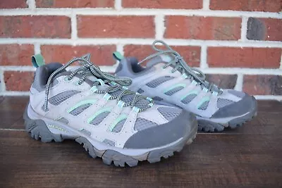 Merrell Moab Ventilator Drizzle Mint Hiking Shoes Womens Size 9.5 Vibram Soles • $35