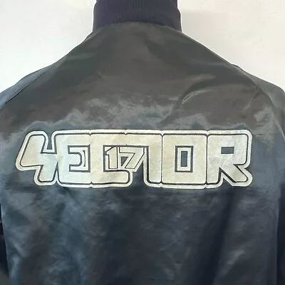 Sector 17 Black Nylon Jacket Size XL Vintage Westark 1980s Metal Band Font CJ4 • $26.95