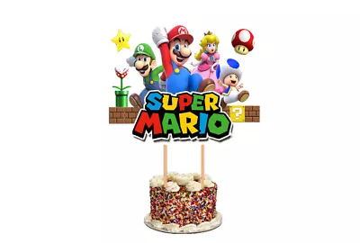 PERSONALISED SUPER MARIO Cake Topper /Cake Decoration Party Non- Edible • £3.99