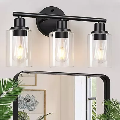 Wall Sconce Wall Light 3-Light Bathroom Vanity Light With Clear Glass Shade Mo • $86.43
