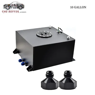 10 Gallon Aluminum Drift Strip Race Fuel Cell Gas Tank +Level Sender+2pc Fitting • $90.19