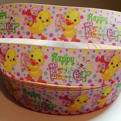 HAPPY EASTER Grosgrain Ribbon (25mm) Widthfor Crafthaircake Deco Etc • £1.99