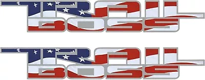 Pair Set Trail BOSS Bedside Decal For 19-23 Z71 Silverado 1500 2500 Hd (US Flag) • $19.99