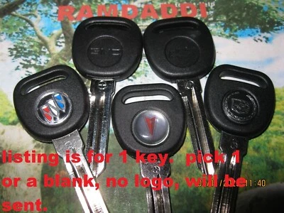 $19.95 • Buy 1 GM Ignition Key Cadillac Chevy Buick Or GMC Logo Transponder Chip Circle+ Plus