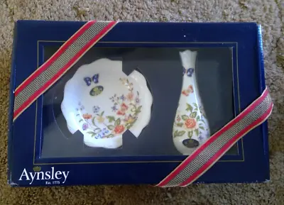 £9.99 • Buy Aynsley Cottage Garden Derwent Bud Vase And Small Dish