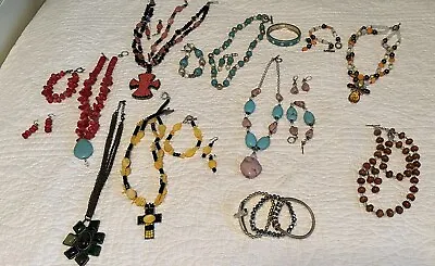 Lot Of Necklace Bracelet & Earring Sets Swarovski Authentic Stones/ Handmade! • $12.95