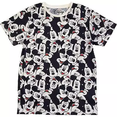 Disney Unisex T-Shirt: Mickey Mouse AOP Heads • $9.99