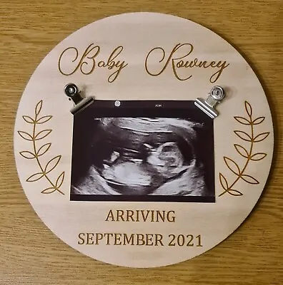 Personalised Baby Scan Frame Plaque Engraved With Stand • £11.49