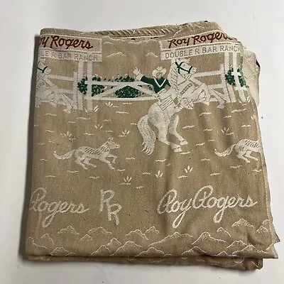 Vintage Roy Rogers Dale Evans Cowboy Blanket Bedspread Double Bed Western Ranch • $119.99