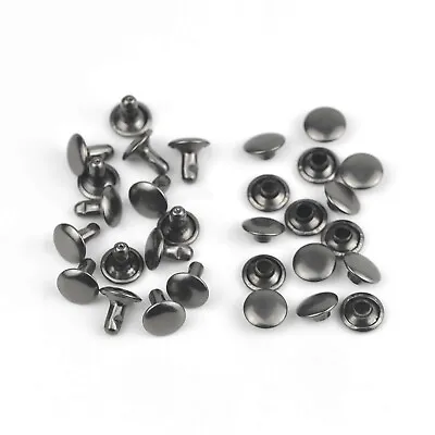 100 Sets Double Cap Rivet For Leather Crafts 5mm 6mm 7mm 8mm 9mm 10mm 12mm • $6.99