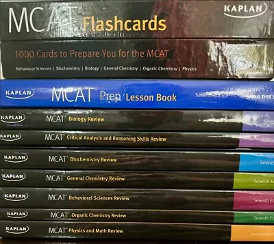 Kaplan MCAT 7th Edition Study Guide - 7 Book Set With Bonus Flashcard Set • $85