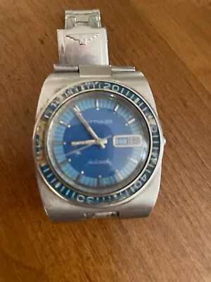 Wittnauer Mens Watch Vintage Blue Dial W100 Diver • $145