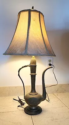 1960s Hand Etched Indian Jeannie Brass Lamp • $99.99