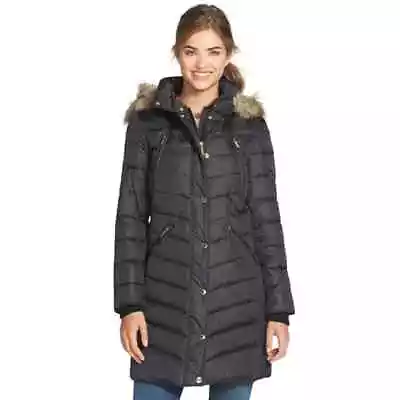 Michael Kors Long Down Puffer Jacket With Fur Trim Hood  • $60