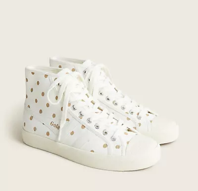 NIB Gola® For J. Crew Coaster High-Top Sneakers In Polka Dot - White - Size 10 • $69.50