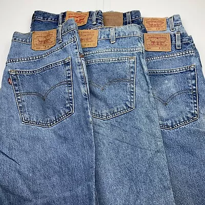 Lot Of 6 Levi's 550 Relaxed Fit Blue Jeans Men's Size 38x32 • $71.99
