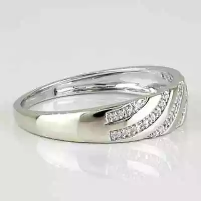 2 Ct Round Cut Simulated Diamond Wedding Men's Band Ring 14k White Gold Plated • $90